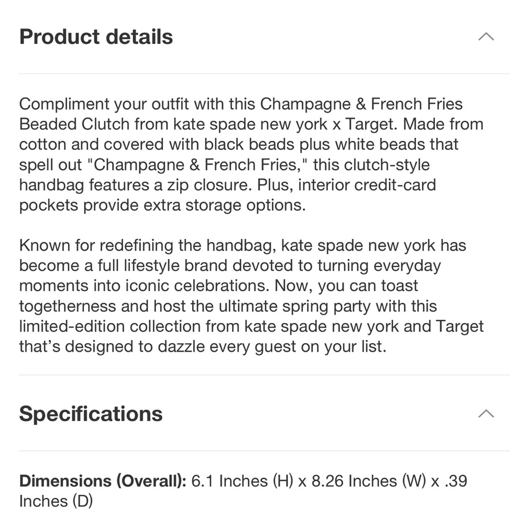 Champagne & French Fries Beaded Clutch - kate spade new york x Target - Picture 6 of 7